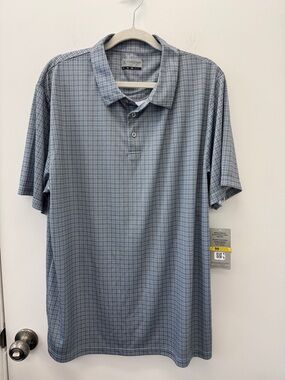 PGA Tour Gray Grid Short-Sleeve Polo Size XL